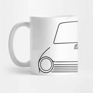 Autobianchi A112 1970s classic car black outline graphic Mug